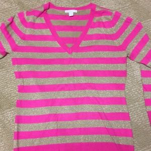 Gold and pink striped sweater